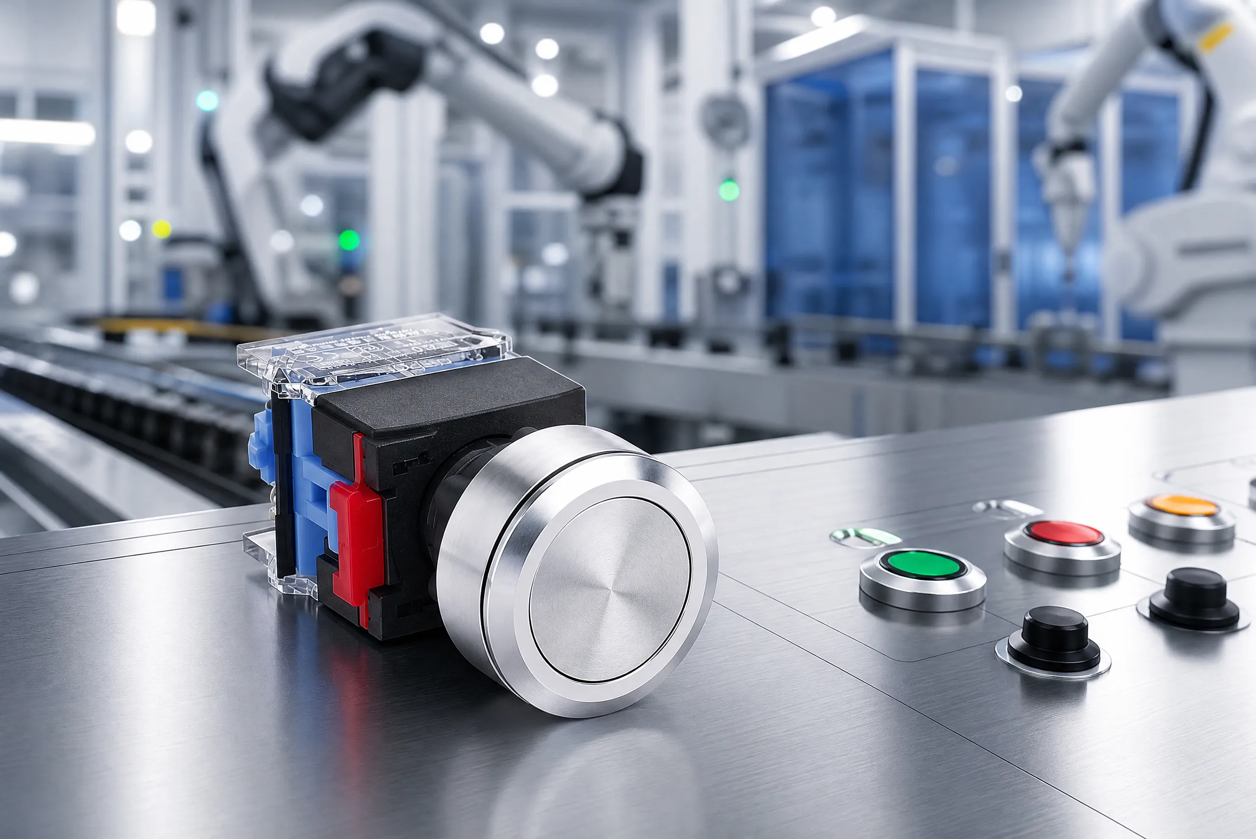 Push button switch cover and actuator detail for panel installation