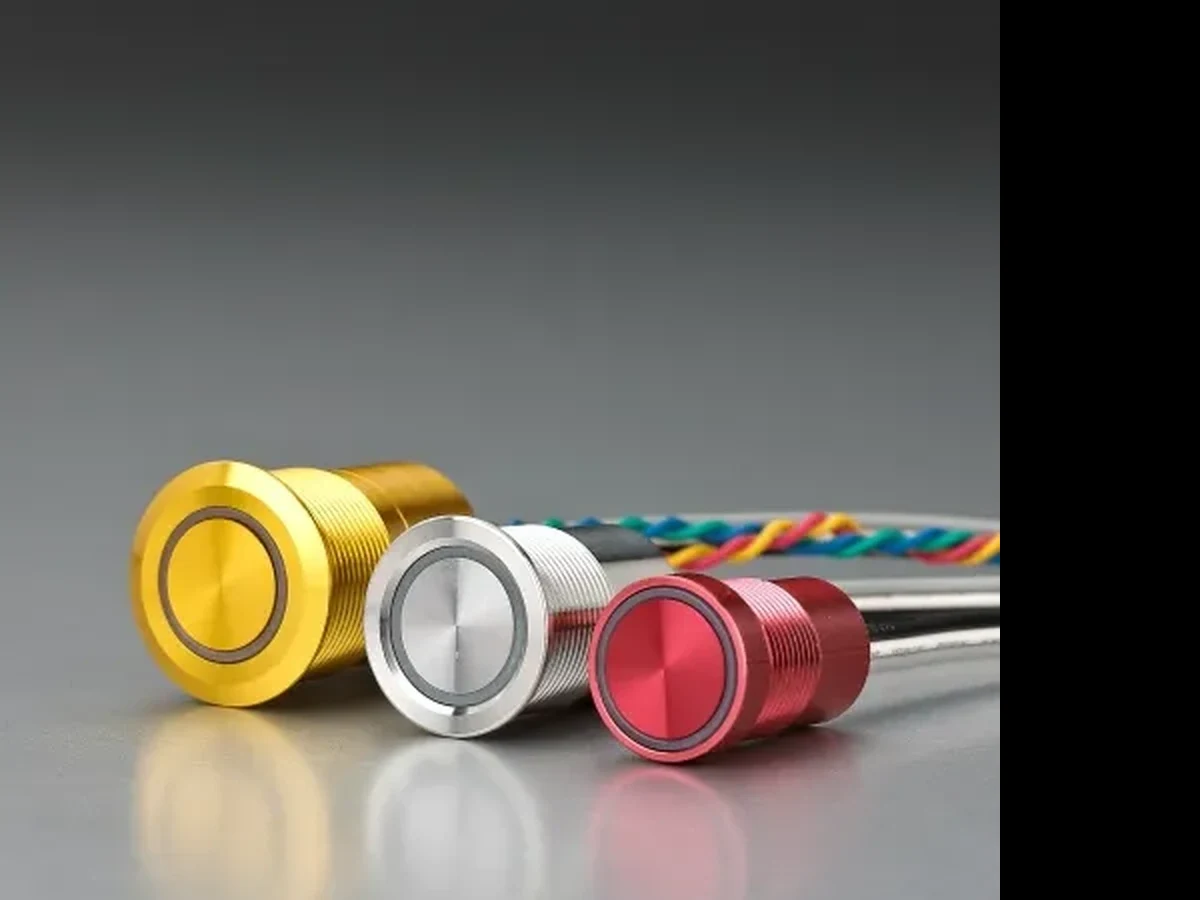 ONPOW metal push-button product-family view for a drawing-based operator review