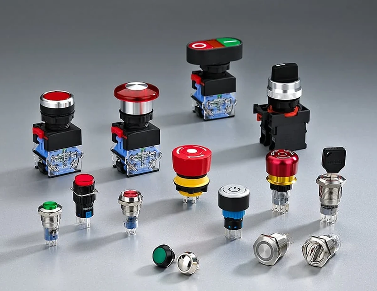 ONPOW panel-mounted push-button operators for drawing and fit review
