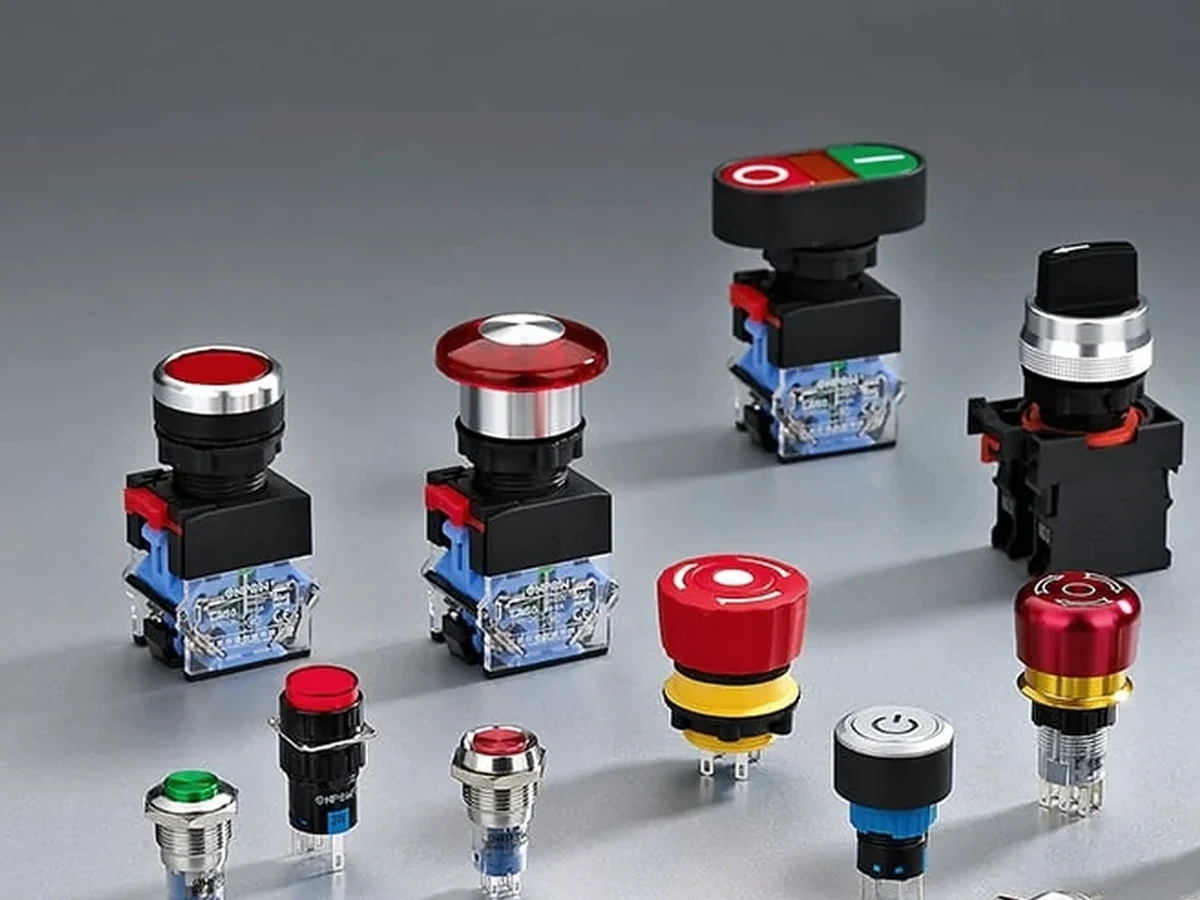 ONPOW metal push-button product-family view for a drawing-based enquiry