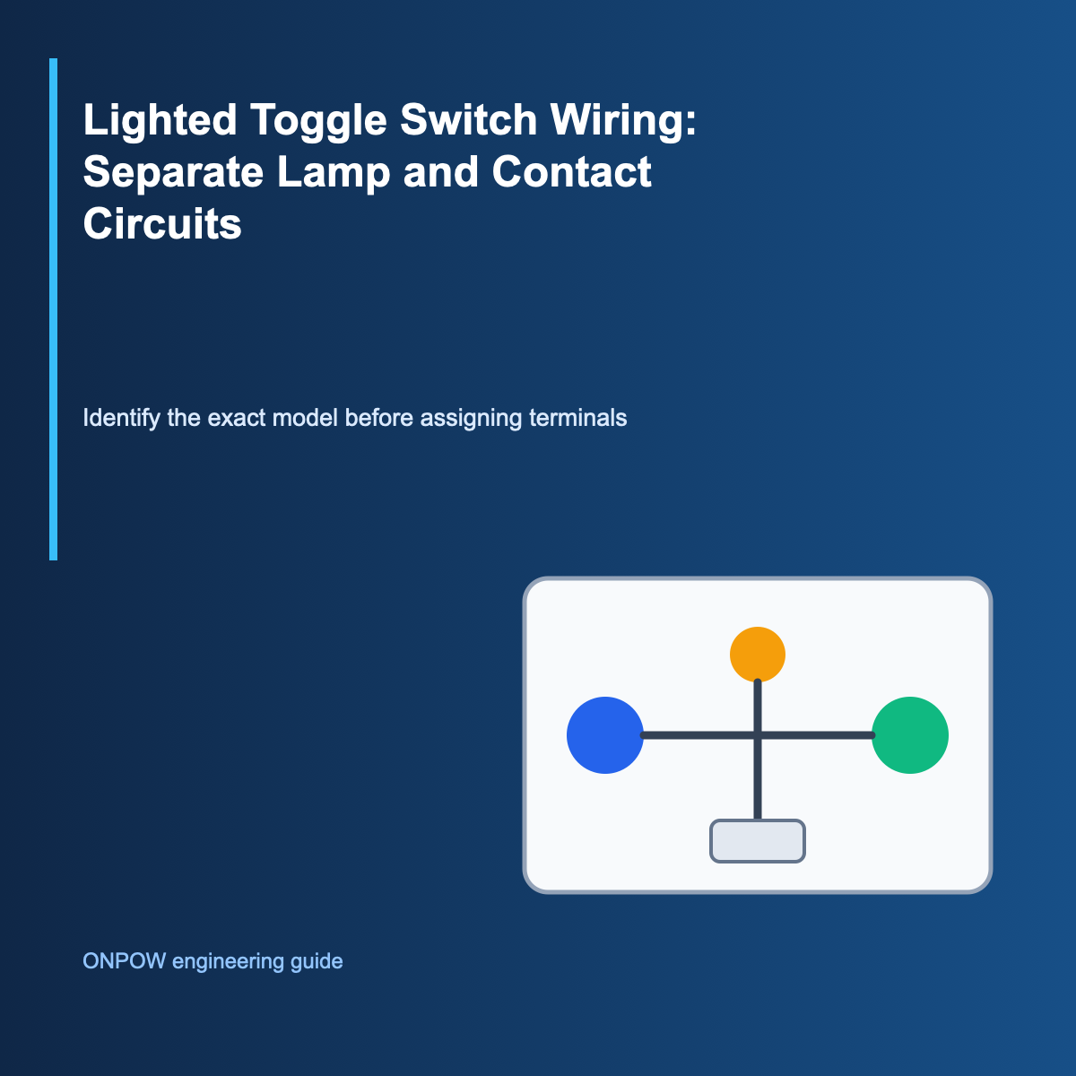 Contact identification concept for Lighted Toggle Switch Wiring: Separate Lamp and Contact Circuits Contact identification concept for Lighted Toggle Switch Wiring: Separate Lamp and Contact Circuits