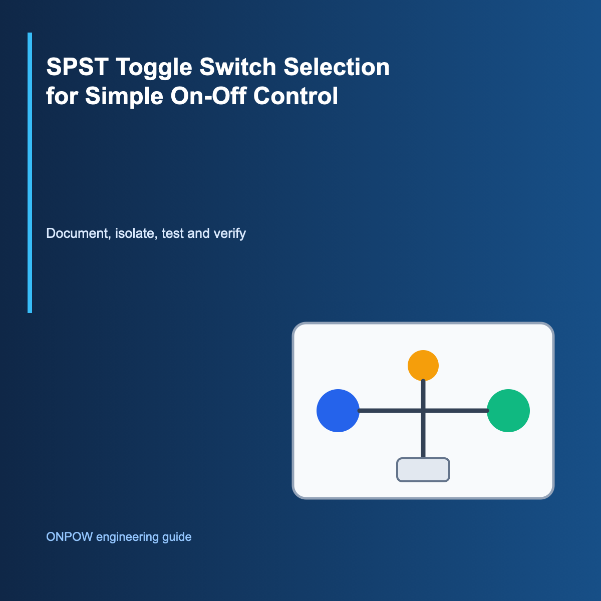 Verification process for SPST Toggle Switch Selection for Simple On-Off Control