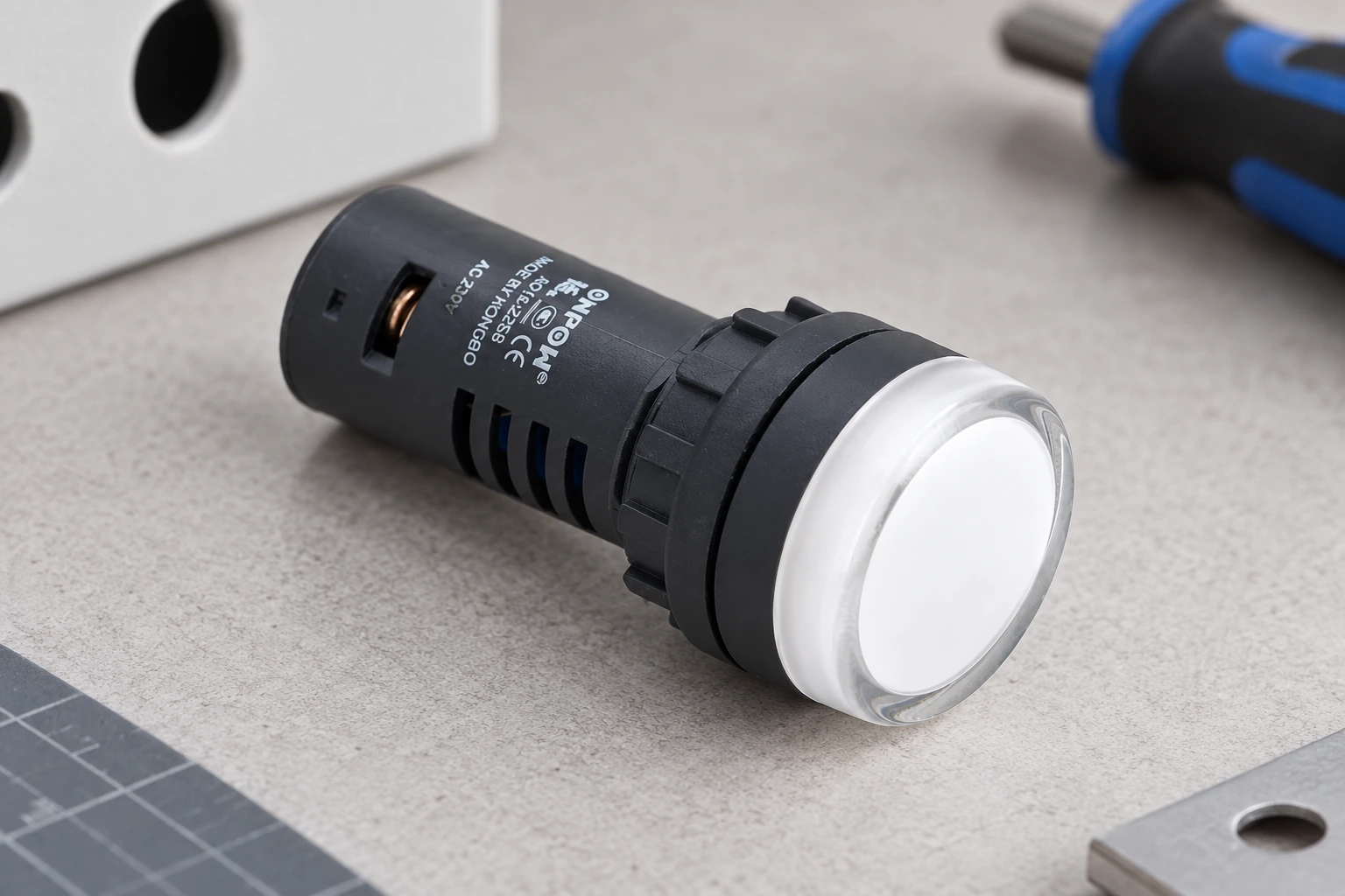 AC vs DC Indicator Lights: Matching the Panel Supply — body1 ONPOW indicator light reference example for ac vs dc indicator lights: matching the panel supply, component detail