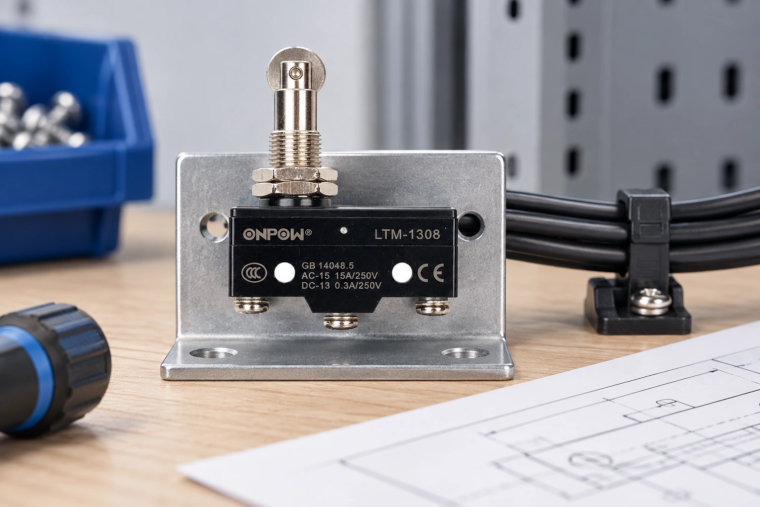 ONPOW micro switch reference example for pcb vs panel-mount micro switches: terminals and mechanical support, installation planning