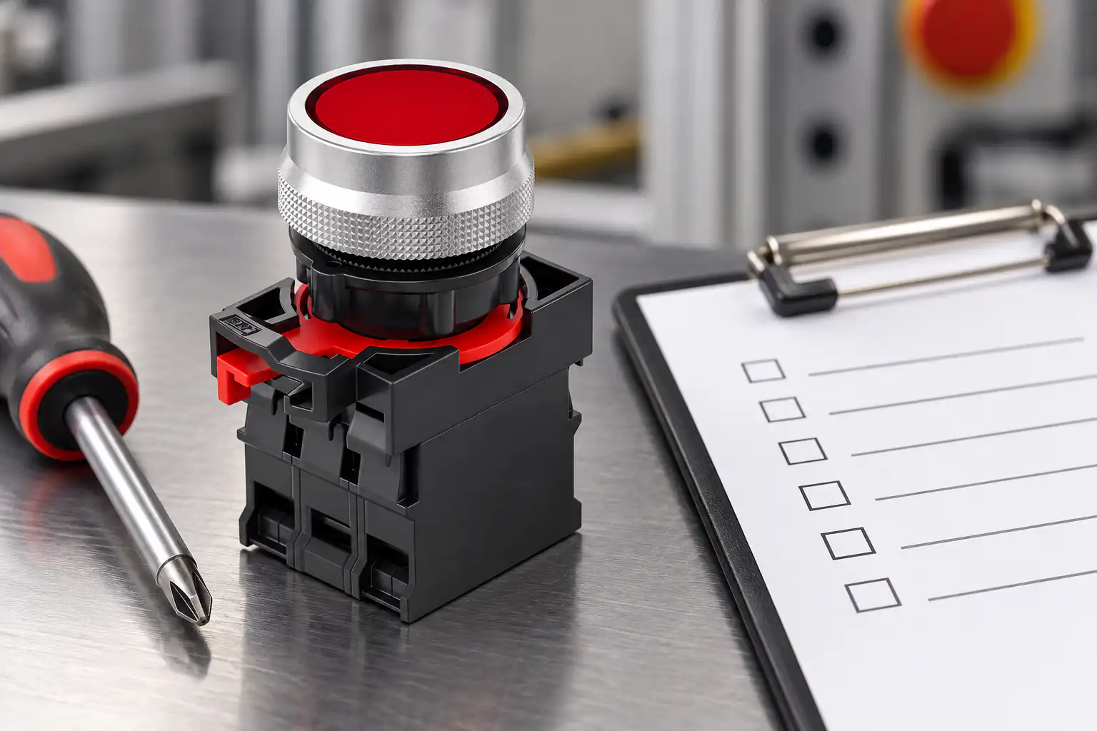 Replacing a Push Button Contact Block Without Changing the Operator — qualification workspace