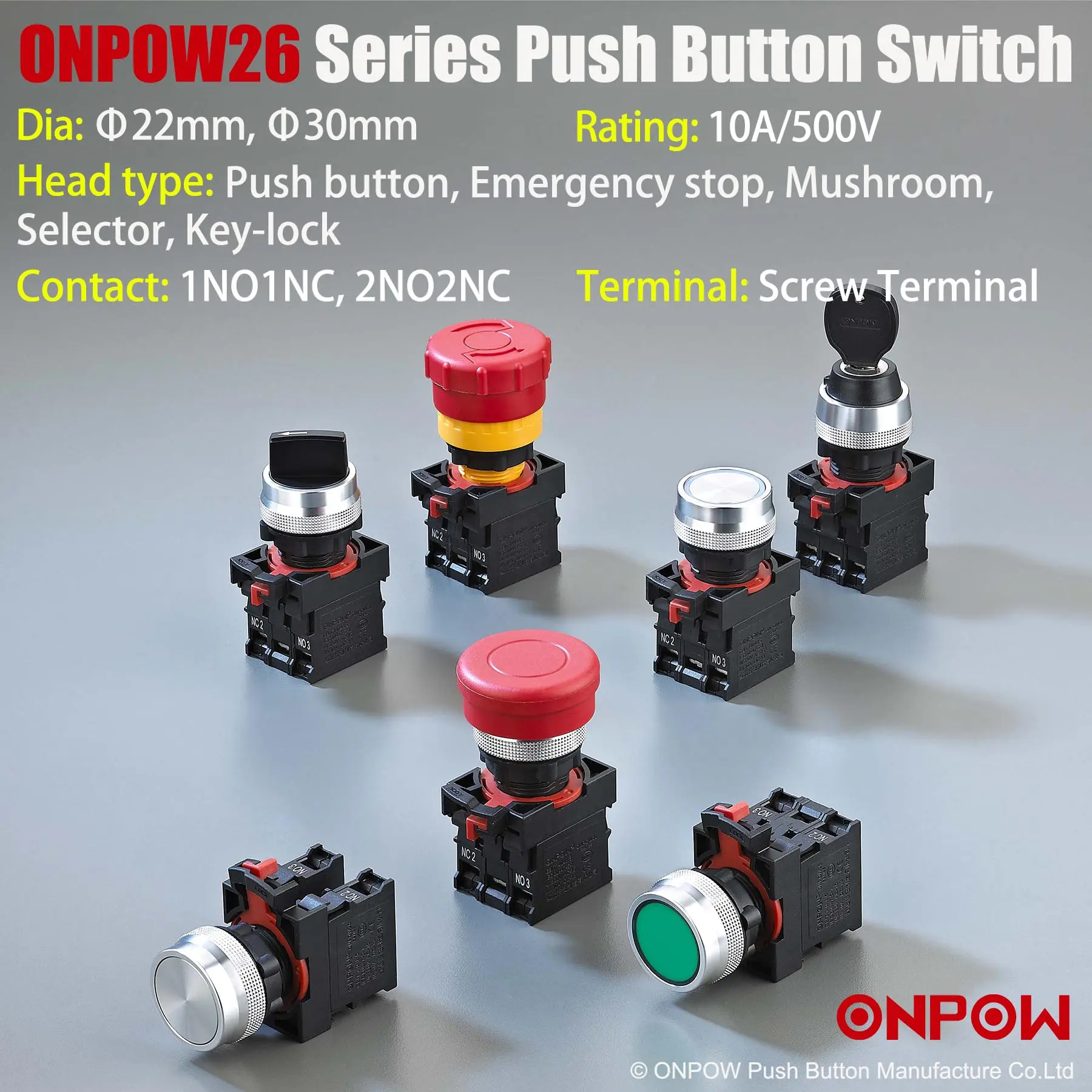 Rising Star of Industrial Push Button Switch – ONPOW26 Series