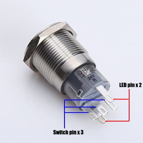 How to wire a 5 pin push button switch?