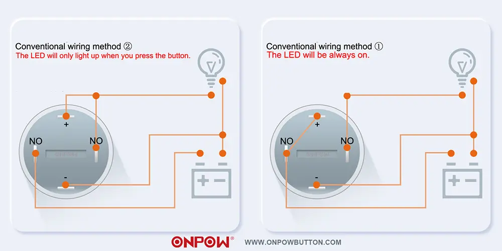 4 pin push button switch wiring
