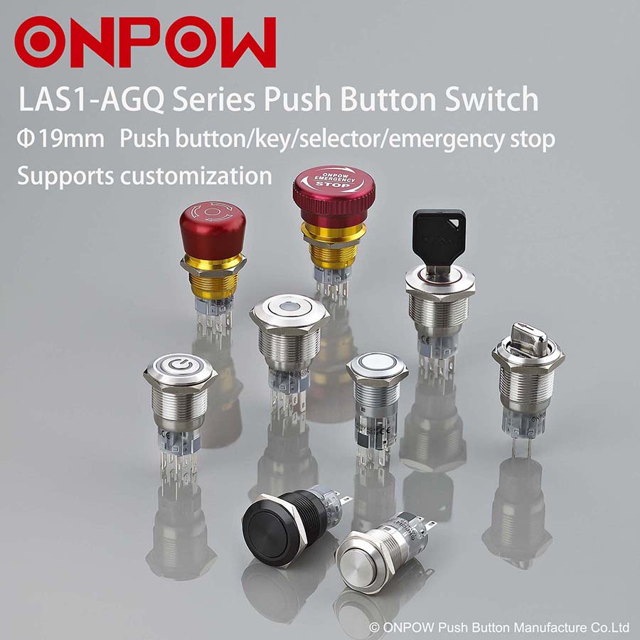 LAS1-AGQMetal Key selector emergency stop Push Button Switch 24